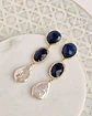 Aros doble color con perla barroca - Miniatura 7