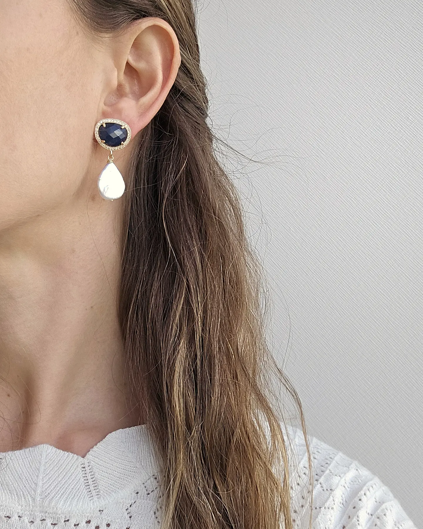 Aros color con perla barroca 5