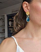 Aros flor con jade petróleo con racimo - Miniatura 3