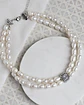 Choker perlas doble con centro vintage 3 - Miniatura 2