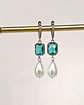 Aros circonitas, cristal color y perla silver - Miniatura 4