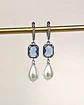Aros circonitas, cristal color y perla silver - Miniatura 3