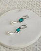 Aros circonitas, cristal color y perla silver - Miniatura 2