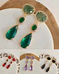 Aros color con piedra natural, circones y cristal - Miniatura 1