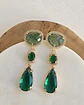 Aros color con piedra natural, circones y cristal - Miniatura 2