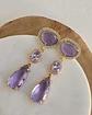 Aros color con piedra natural, circones y cristal - Miniatura 6