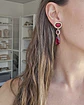 Aros color con piedra natural, circones y cristal - Miniatura 11