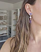 Aros color con piedra natural, circones y cristal - Miniatura 12