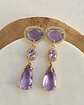 Aros color con piedra natural, circones y cristal - Miniatura 7