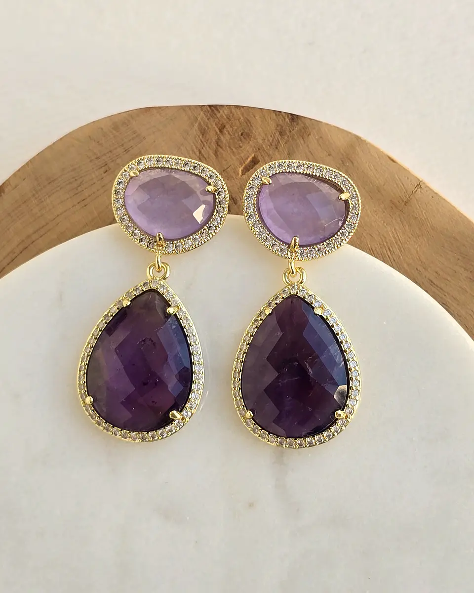 Aros piedra natural rodeado de circonitas 4