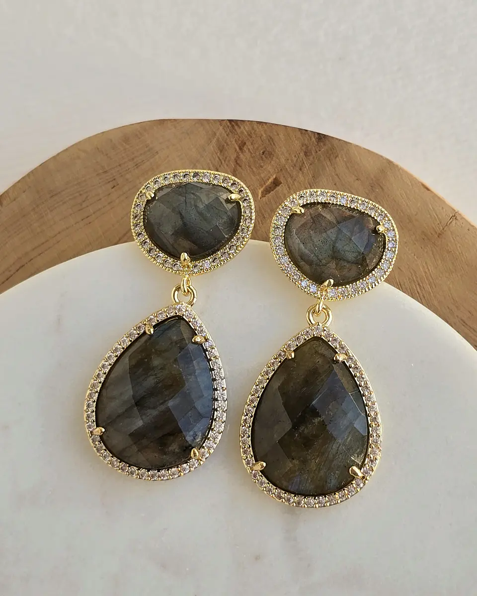 Aros piedra natural rodeado de circonitas 6