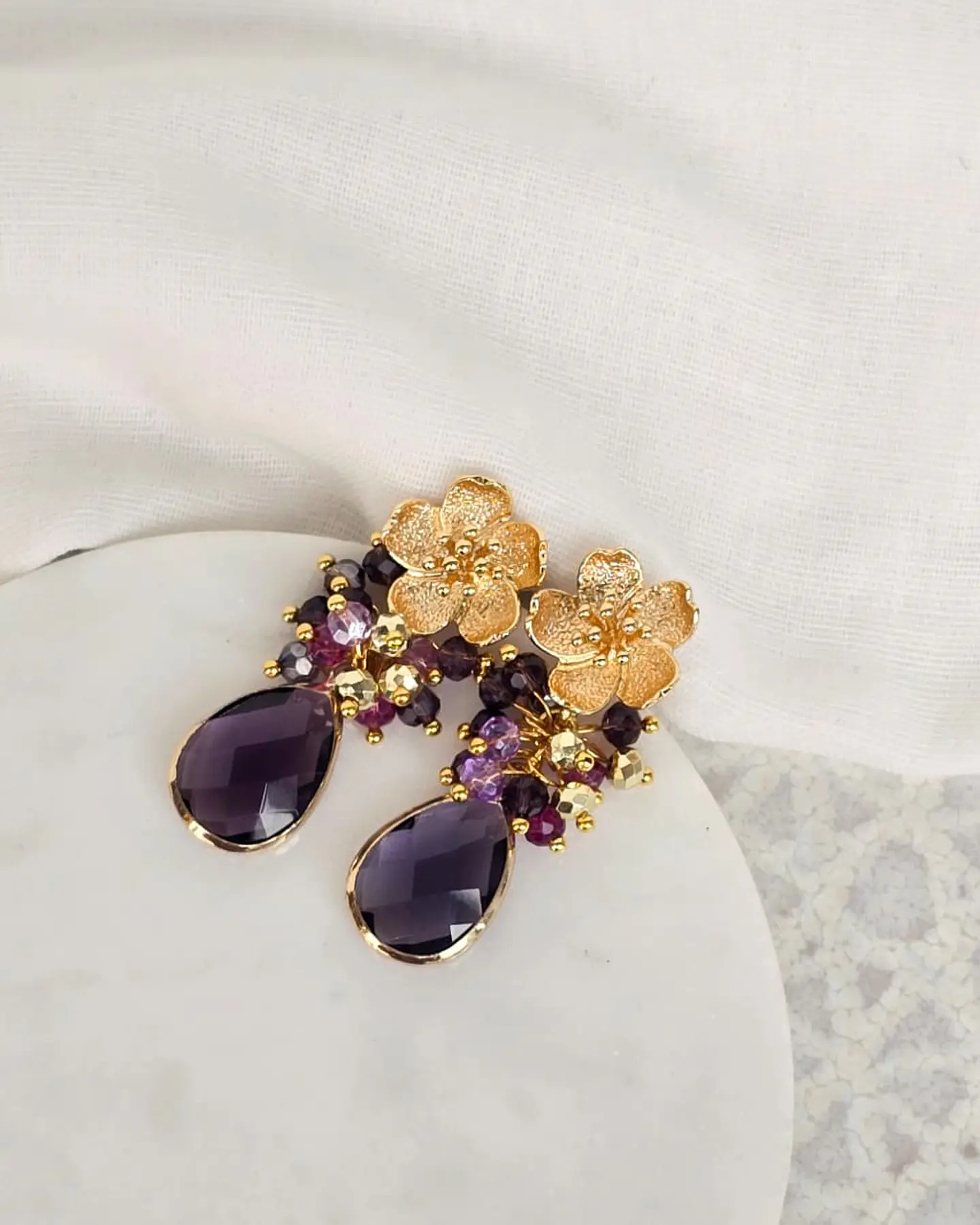 Aros flor con racimo morado 1