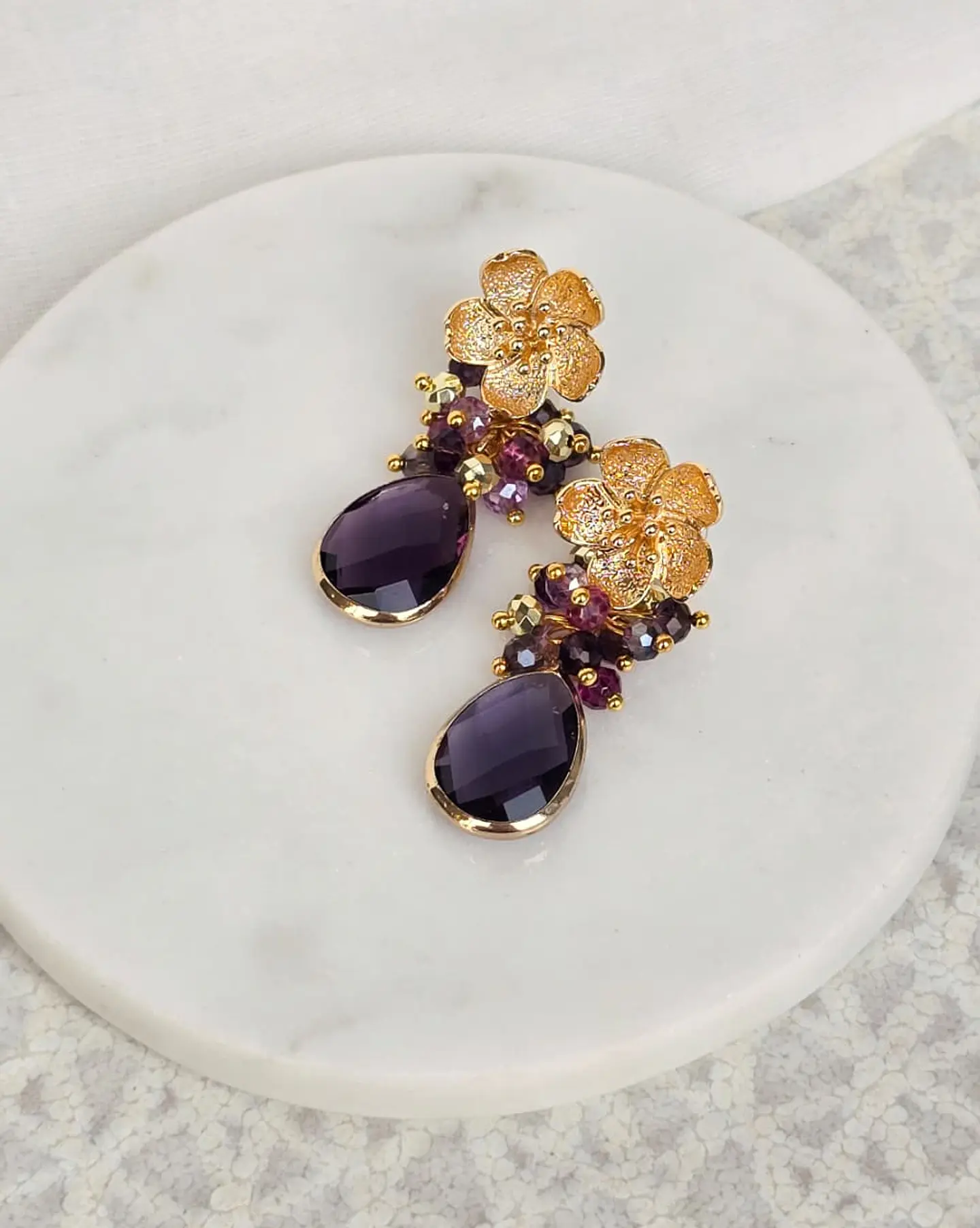 Aros flor con racimo morado 2