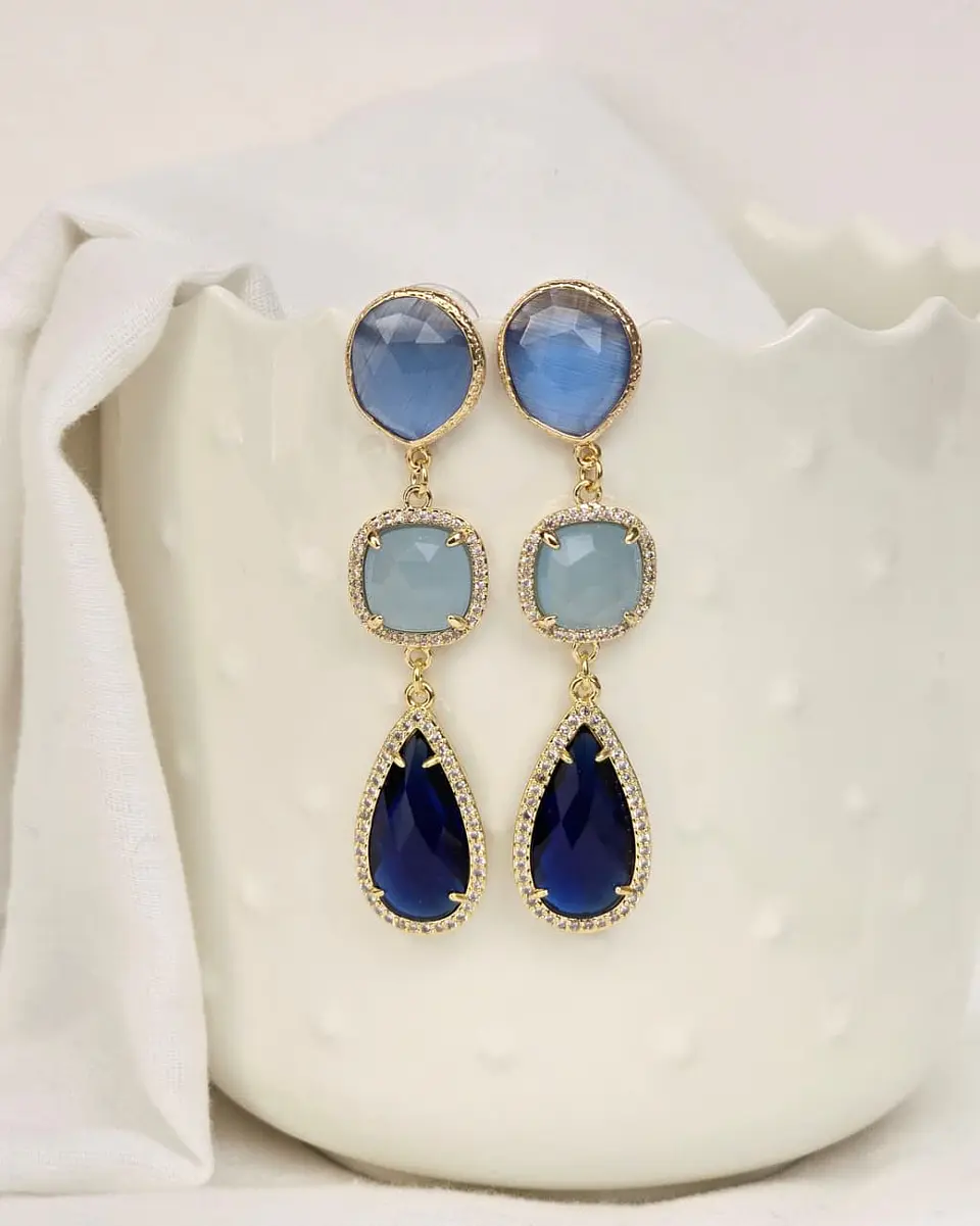 Aros largos azules y celeste 2