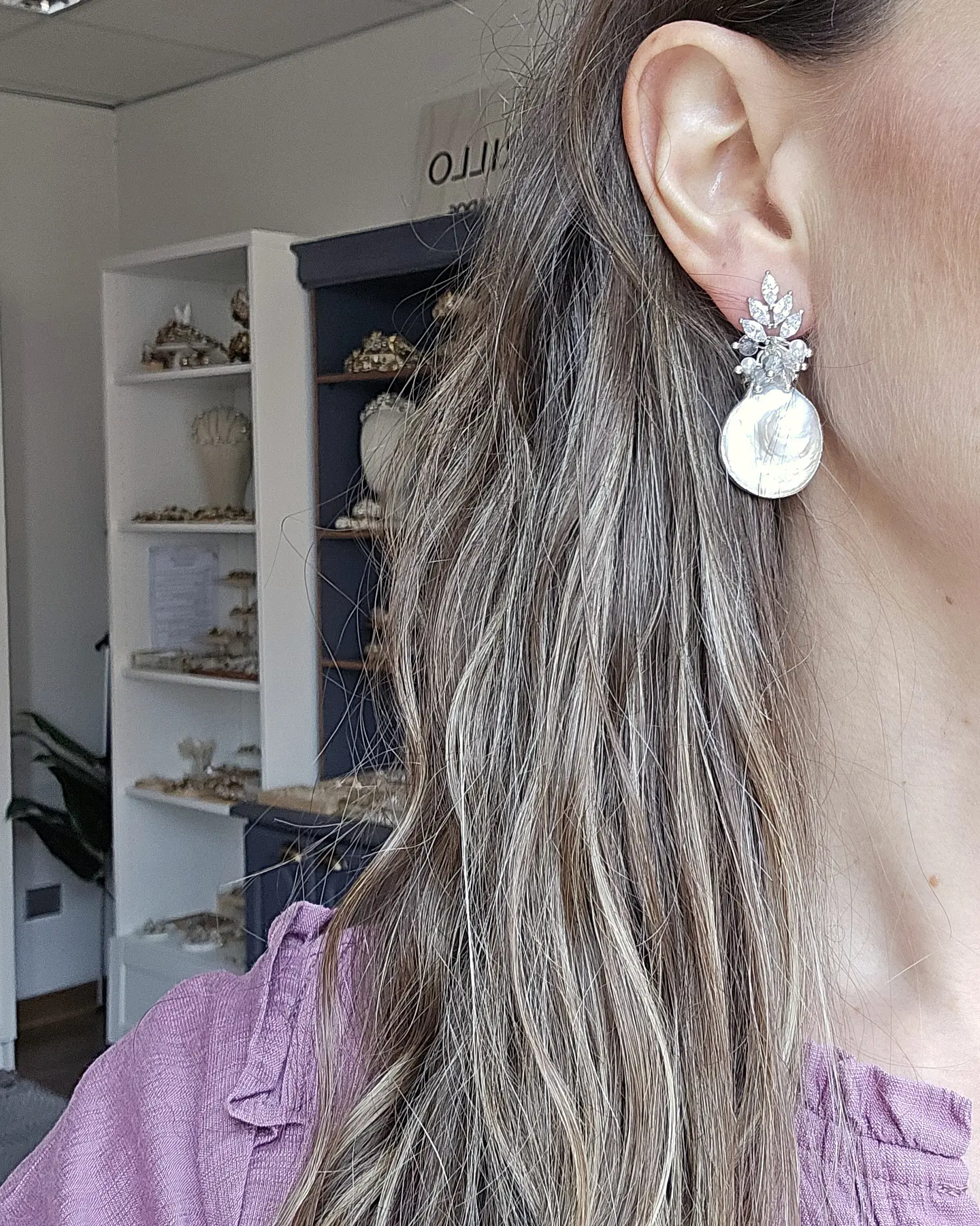 Aros circonitas, perla natural y racimo 4