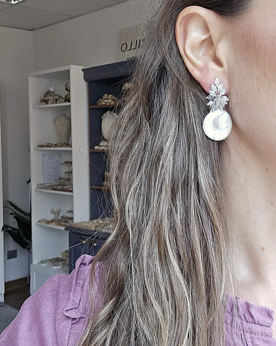 Aros circonitas, perla natural y racimo 4