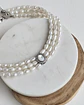 Choker perlas triple centro concha perla - Miniatura 2