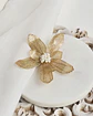 Pin flor dorada perlas - Miniatura 3