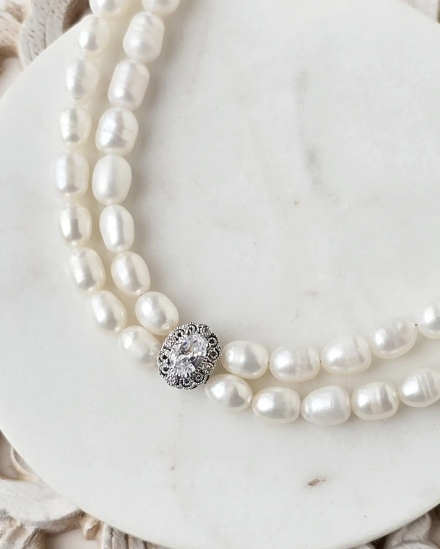 Choker perlas doble con centro vintage 2 1