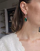 Aros verdes con racimo fucsia - Miniatura 3