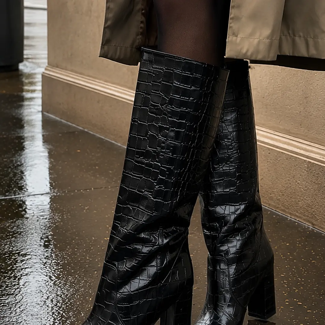 BOTA DIANA NEGRO COCODRILO 2