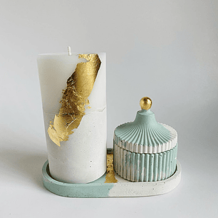 Set deco blanco turquesa 