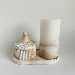 Set deco mármol rosa 