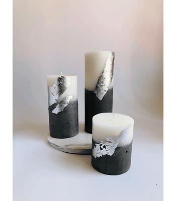 Set velas Grafito silver