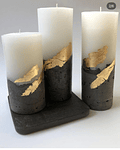 Set Velas Grafito dorado 