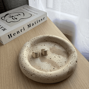 Bandeja travertino circular 