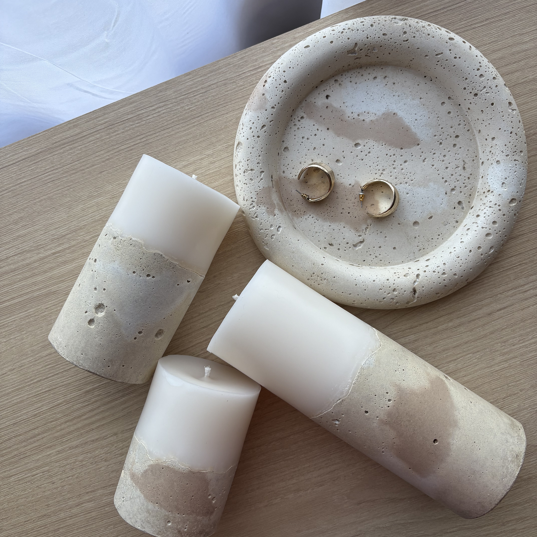 Velas concreto travertino  1