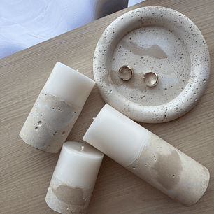 Velas concreto travertino 