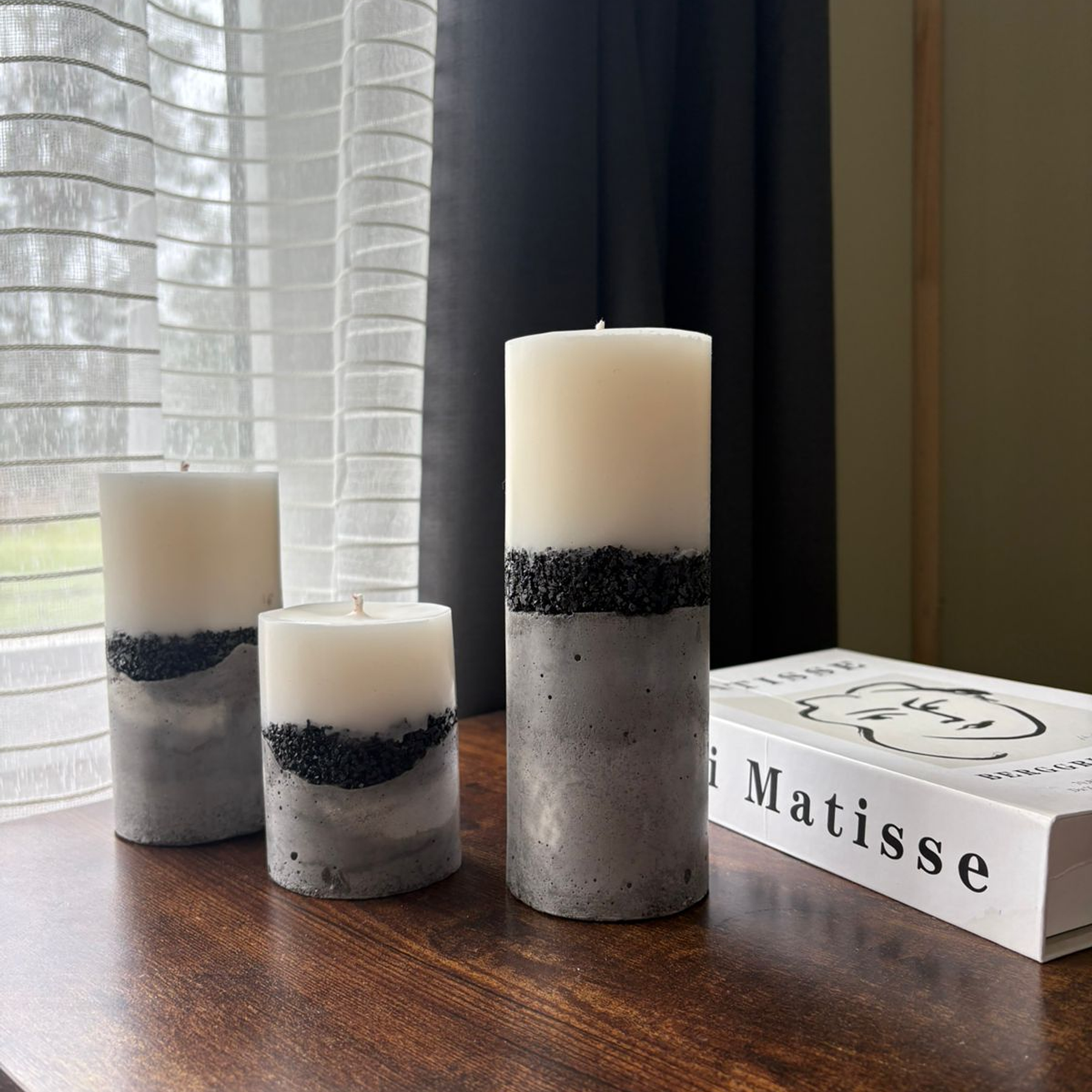 Set velas concreto & piedras 2