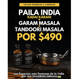 Sólo Por Hoy⭐ Paila India + Tandoori y Garam Masala por $490!! 