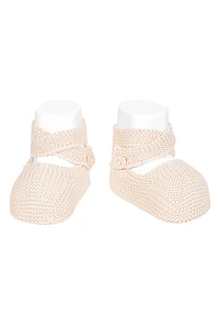Patucos para bebé en punto bobo con botón (Ref. 2515-4)