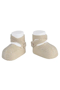 Patucos para bebé en punto bobo con botón (Ref. 2515-4)