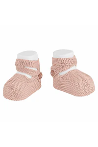 Patucos para bebé en punto bobo con botón (Ref. 2515-4)