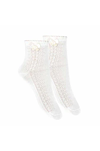 Calcetines ceremonia con calado lateral y lacito