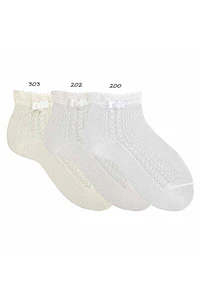 Calcetines ceremonia con calado lateral y lacito