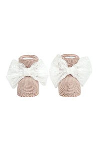Patuco punto bobo con lazo puntilla bolillo (Ref. 29354)