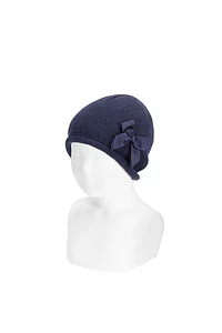 Gorro mezcla lana Merino con lazo grogrén (Ref. 50019028)