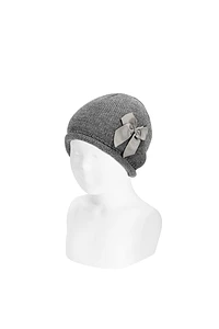 Gorro mezcla lana Merino con lazo grogrén (Ref. 50019028)