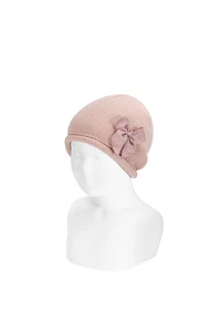 Gorro mezcla lana Merino con lazo grogrén (Ref. 50019028)