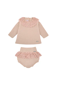Conjunto Jersey y Culotte punto bobo puntilla (Ref. 55829010)
