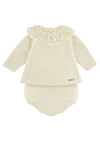 Conjunto Punto Bobo con Jersey Cuello Puntilla y Culotte (Ref. 55814010)