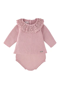 Conjunto Punto Bobo con Jersey Cuello Puntilla y Culotte (Ref. 55814010)