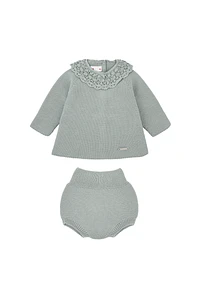 Conjunto Punto Bobo con Jersey Cuello Puntilla y Culotte (Ref. 55814010)