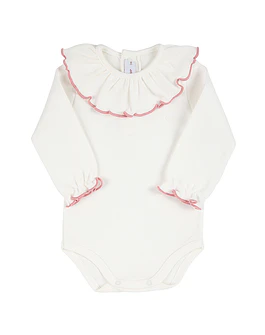 Body bordado corazón y festón en cuello y puño (Ref. 54448310)