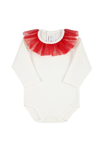 Body bordado corazón y cuello con tul fruncido (Ref. 54449310)