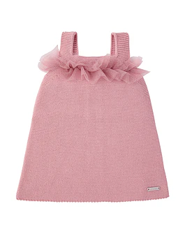Vestido Punto Bobo con Tul (Ref. 55731010)